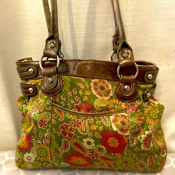 Jenna De Rossi Green Floral Shoulder Bag - Picture 9 of 11
